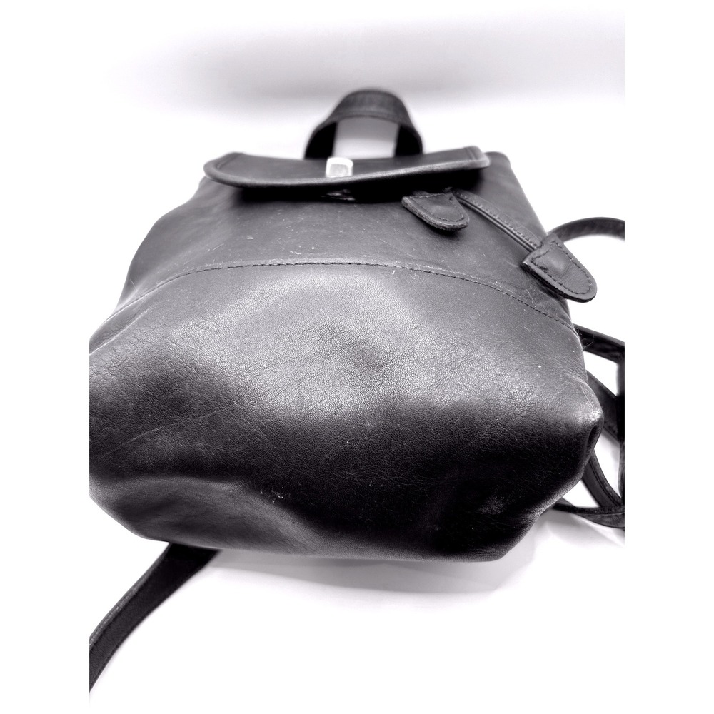 Vintage Coach Black Leather Daypack Backpack Y2K 90s Purse - Picture 12 of 16